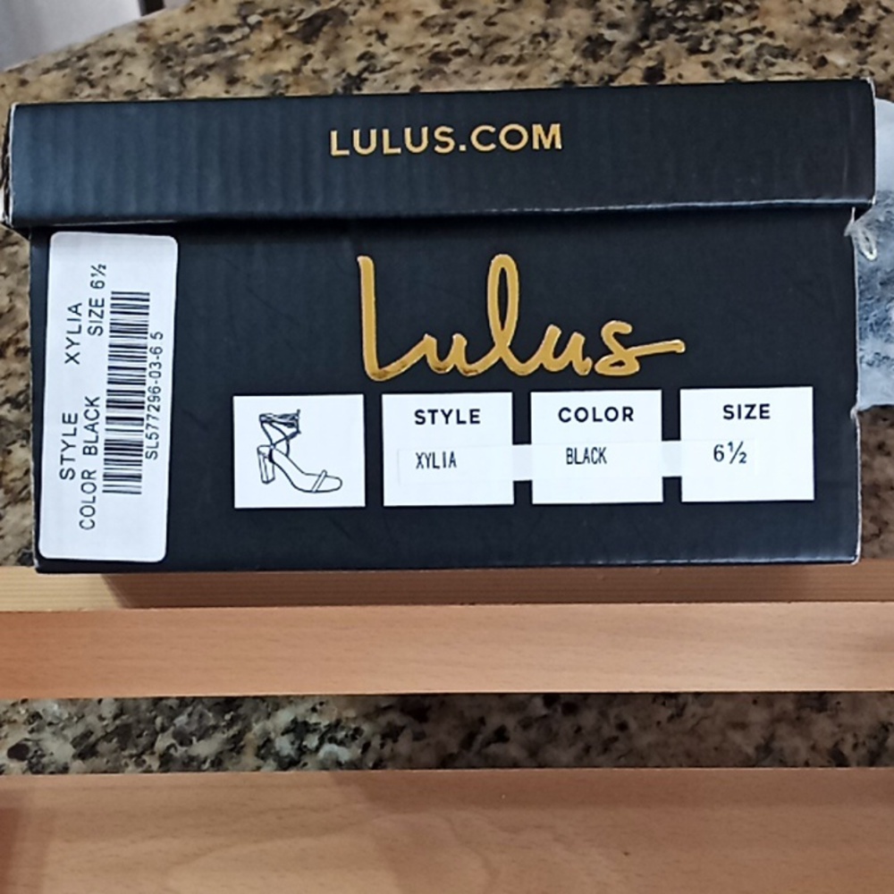 Lulus XYLIA Black Velvet Lace-Up Heels. Size 6 1/2. Very Good Cond. Really Cute! - Picture 15 of 15